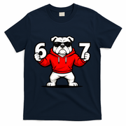 Six Seven 67 Meme Bulldogs Number 6 And 7 T-Shirt - Navy