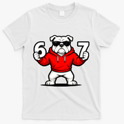 Six Seven 67 Meme Bulldogs Number 6 And 7 T-Shirt - White