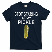 Stop Staring At My Pickle Dirty Halloween Costume Idea T-Shirt - Navy Blue