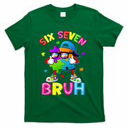 Six Seven Bruh 67 Autism Puzzle 6-7 Meme T-Shirt - Green