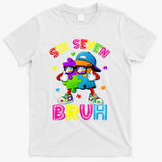 Six Seven Bruh 67 Autism Puzzle 6-7 Meme T-Shirt - White