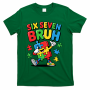 Six Seven Bruh Autism Awareness T-Shirt - Green