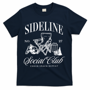 Sideline Social Club Soccer Mom Game Day Mothers Day T-Shirt - Navy
