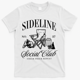 Sideline Social Club Soccer Mom Game Day Mothers Day T-Shirt - White