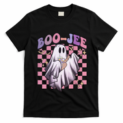 Spooky Season Cute Groovy Ghost Halloween Costume Boo Jee T-Shirt - Black