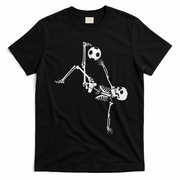 Soccer Skeleton Halloween Soccer Bicycle Kick T-Shirt - Black