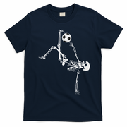 Soccer Skeleton Halloween Soccer Bicycle Kick T-Shirt - Navy Blue