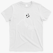 Soccer Skeleton Halloween Soccer Bicycle Kick T-Shirt - White