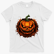 Scary Spooky Jack O Lantern Face Pumpkin Halloween T-Shirt - White