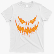 Scary Spooky Jack O Lantern Face Pumpkin Halloween Funny T-Shirt - White