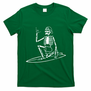 Skeleton Surfing Lazy Halloween Costume Skull Bones Surfer T-Shirt - Irish Green
