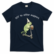 Support Staff Paraprofessional Back To School Frog Iced Coffee T-Shirt - Navy Blue