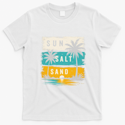Sun Salt Sand Tropical Summer Beach Vacay T-Shirt - White