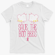 Save The Boobees Boo Bees Breast Cancer Halloween T-Shirt - White