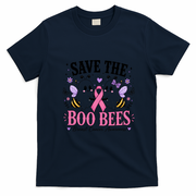 Save The Boo Bees Breast Cancer Awareness Funny T-Shirt - Navy Blue