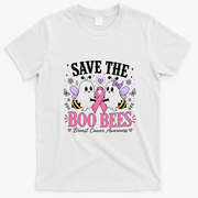Save The Boo Bees Breast Cancer Awareness Funny T-Shirt - White