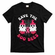 Save The Boo Bees Funny Halloween Breast Cancer Awareness T-Shirt - Black