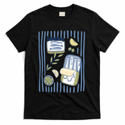 Sardines Tin Coastal Mediterranean Seafood T-Shirt - Black