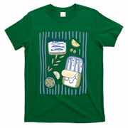 Sardines Tin Coastal Mediterranean Seafood T-Shirt - Green