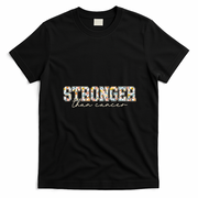 Stronger Than Cancer Floral T-Shirt - Black