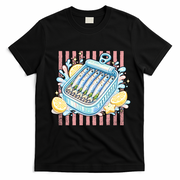 Sardines Tinned Fish Retro Striped Kawaki Anime T-Shirt - Black