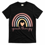 Speech Therapy Speech Language Pathologist Slp Boho Rainbow Gift T-Shirt - Black