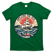 Spilling The Tea Since 1773 Vintage Emblem T-Shirt - Green