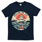 Spilling The Tea Since 1773 Vintage Emblem T-Shirt - Navy