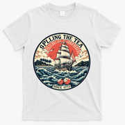 Spilling The Tea Since 1773 Vintage Emblem T-Shirt - White