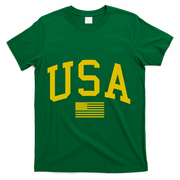 Simplified USA Flag Sports Fan Varsity T-Shirt - Green