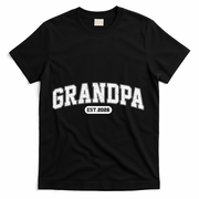Sporty Varsity Grandpa EST 2026 T-Shirt - Black