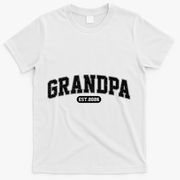 Sporty Varsity Grandpa EST 2026 T-Shirt - White