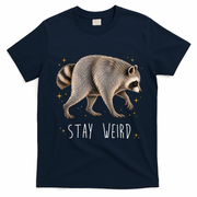 Stay Weird Jimothy The Raccoon Viral Funny T-Shirt - Navy Blue
