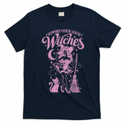 Support Your Local Witches Retro Halloween Vintage T-Shirt - Navy Blue