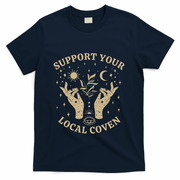 Support Your Local Coven Witch Aesthetic Gift T-Shirt - Navy