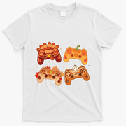 Thanksgiving Autumn Fall Video Game Controllers T-Shirt - White