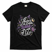 There's A Little Witch In All Of Us Halloween Witchy T-Shirt - Black