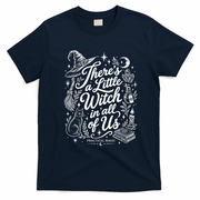 There's A Little Witch In All Of Us Funny Halloween T-Shirt - Navy Blue