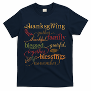 Thankful Blessings Thanksgiving Family T-Shirt - Navy