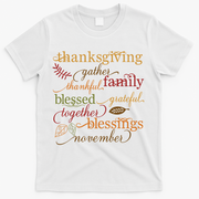 Thankful Blessings Thanksgiving Family T-Shirt - White