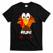Turkey Costume Adult Running Face Turkey Trot T-Shirt - Black