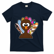 Turkey Colorful Abstract Thanksgiving T-Shirt - Navy