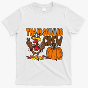 Thanksgiving Crew Funny Turkey Fall T-Shirt - White