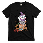 The Cat Halloween Cat Lover Witch Pumpkin T-Shirt - Black