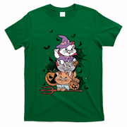 The Cat Halloween Cat Lover Witch Pumpkin T-Shirt - Irish Green
