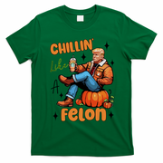Trump Chillin Like A Felon Pumpkin Spice Halloween T-Shirt - Irish Green