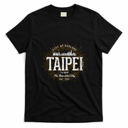 Taipei City of Azaleas Vintage Graphic Art T-Shirt - Black