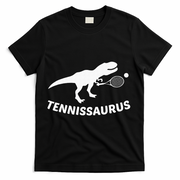 Tennisaurus Dinosaur Tennis Funny Racket T-rex T-Shirt - Black
