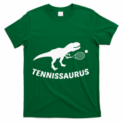 Tennisaurus Dinosaur Tennis Funny Racket T-rex T-Shirt - Green