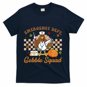 Thanksgiving Er Nurse Emergency Dept Departt Gobble Squad Gift T-Shirt - Navy